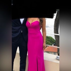 Hot Pink Gown, Open Back